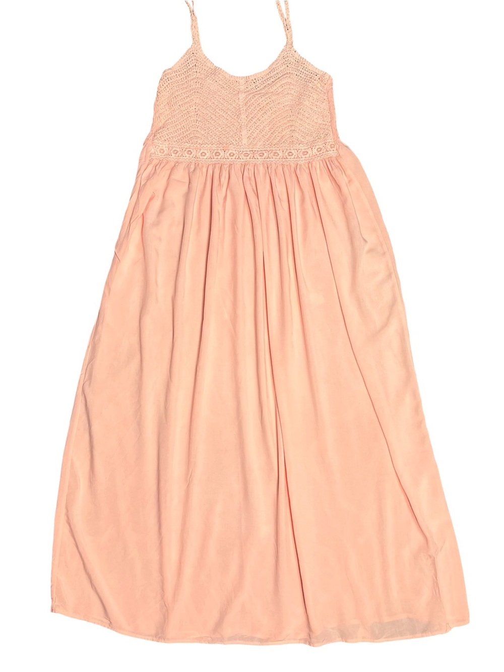 Peach Crochet Bodice Maxi Sundress